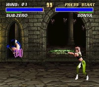 une photo d'Ã©cran de Mortal Kombat 3 sur Nintendo Super Nes